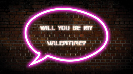 Text bubble with message neon sign