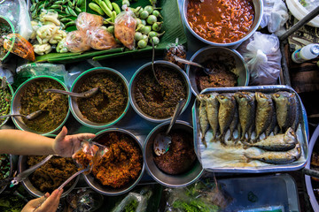 Thailand street food vendor serving lunch