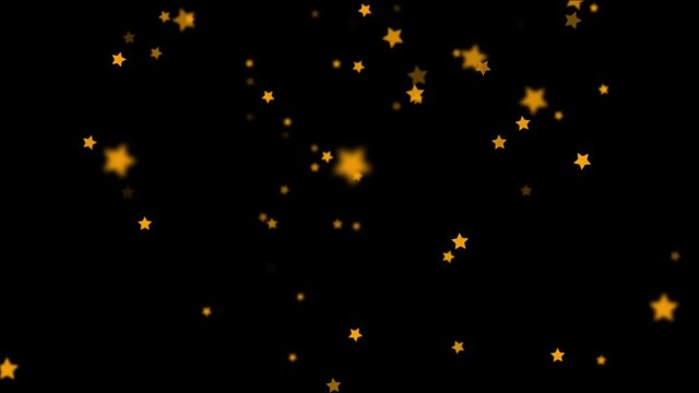 Falling Stars cartoon over black background very easy to use them over your videos using alpha channel, stars rain effect, christmas and celebration concept