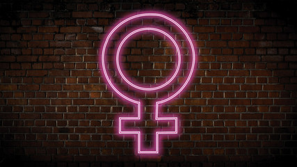 Female symbol neon sign