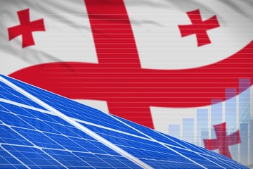 Georgia solar energy power digital graph concept - alternative natural energy industrial illustration. 3D Illustration