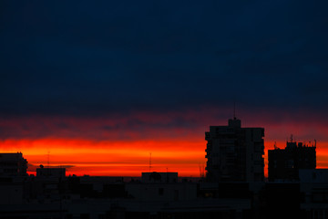 Fototapeta premium sky colored eye at dawn in madrid