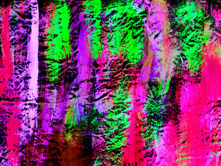 Neon abstract hand painted background, brush texture
