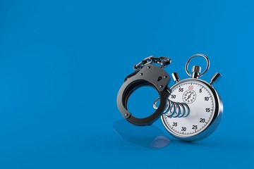 Handcuffs with stopwatch
