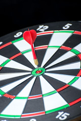 Bullseye is a target of business. Dart is an opportunity and Dartboard is the target and goal. So both of that represent a challenge in business marketing as concept.