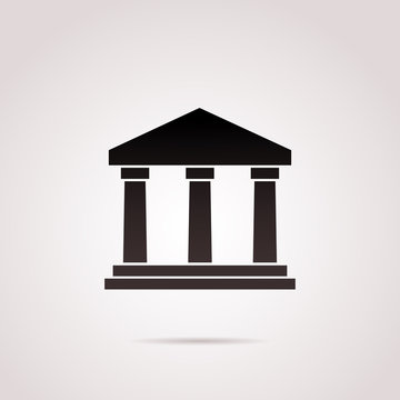 Bank, museum, institutuion, ancient building vector icon. Ancient architecture.