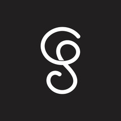 Obraz premium abstract letter gs simple line art logo vector