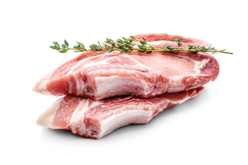 Tasty raw meat on white background