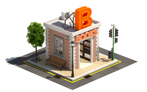 Book store 3d render