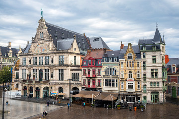 Naklejka premium Historic buildings in the Gent city center, Belgium