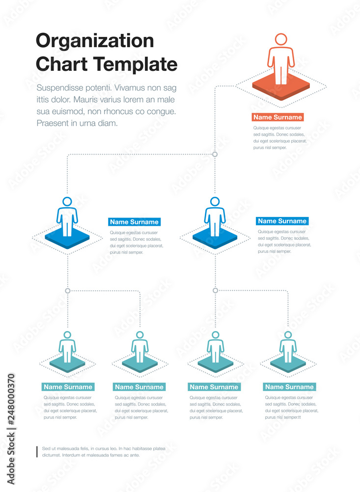 Aufkleber Simple company organization hierarchy chart template with place for your content. Easy to use for your website or presentation.