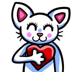 Adorable Cat in Love