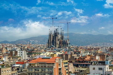 Fototapeta premium Sagrada Familia in Barcelona. Sagrada view