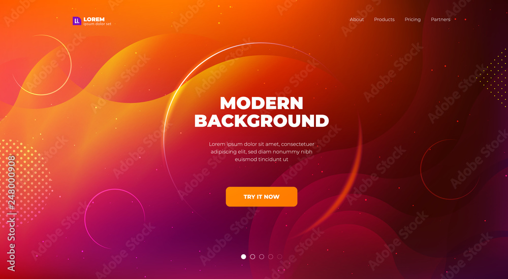 Wall mural liquid color background design. fluid gradient shapes composition. futuristic design posters. eps10 