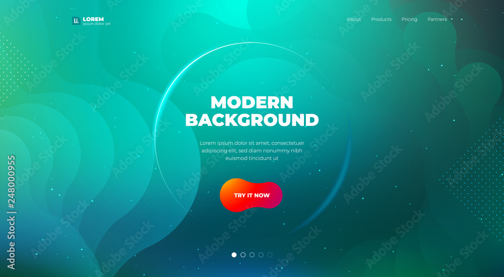 Wall mural liquid color background design. fluid gradient shapes composition. futuristic design posters. eps10 