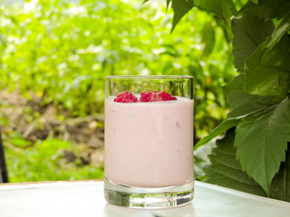 Set of various fresh summer berries. Close up, selective focus.Summer healthy fruit. Food pattern.Summer Food Concept. Homemade yogurt with fresh strawberry and  raspberries.Top view.berry fruit.