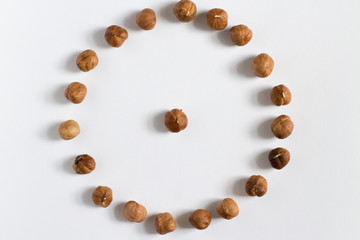 nut circle, flower, hazelnut and almond