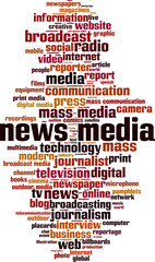 Obraz premium News media word cloud