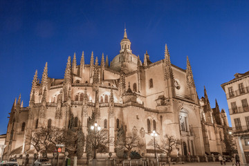 Fototapeta na wymiar Segovia Cathedral is a Roman Catholic religious church in Segovia, it is dedicated to the Virgin Mary