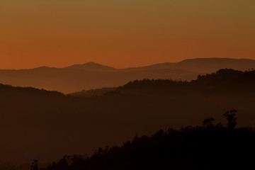 sunset at the mountains