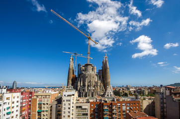 BARCELONA, SPAIN - SEPTEMBER 15,2015 : Sagrada Familia in Barcelona. Sagrada