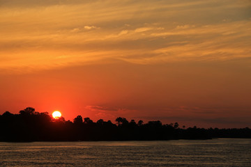 Fototapeta na wymiar Sunset, Zambezi River, Zimbabwe