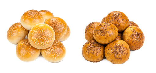 pile of baking with black and white sesame isolated on white