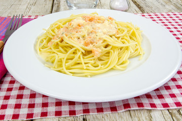 spaghetti au saumon