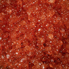  Red caviar background. Gourmet food