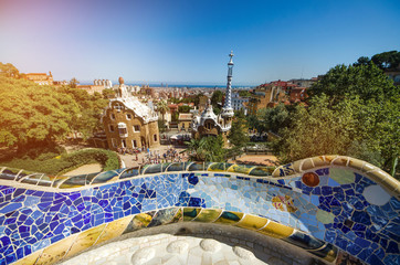 Park guell colors in Barcelona, Spain.