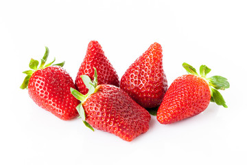 Ripe strawberry isolated on white background