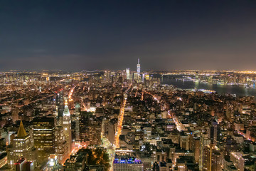 Fototapeta na wymiar Big Apple after sunset. Manhattan at night, New york city