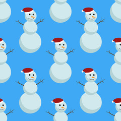 Snowman seamless pattern