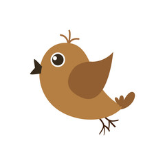 Little bird. Bird. White background. Vector illustration. EPS 10