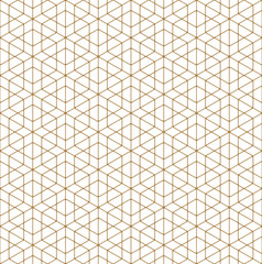 Seamless traditional Japanese ornament Kumiko.Golden color lines.