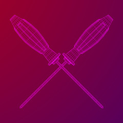 Crosshead screwdriver. Handyman tool for home repair. Maintenance themed abstract model wireframe low poly mesh vector illustration