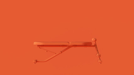 Orange Flat Workout Bench 3d illustration 
