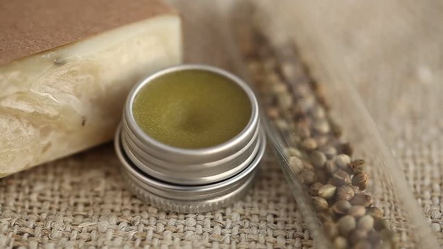 Lip balm from hemp seed oil