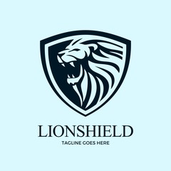 Lion shield vector logo design inspiration 02