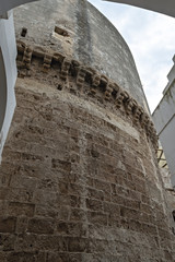Italia Puglia Città di Gallipoli particolare della torre del castello