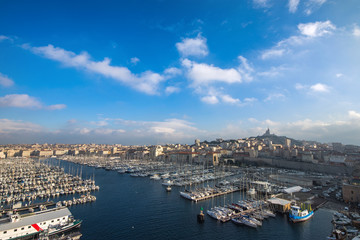 beautiful panoramic view of the city of Marseille, France