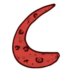 Red Moon icon. Vector illustration of a part of the moon, eclipse. Hand drawn part of the moon.