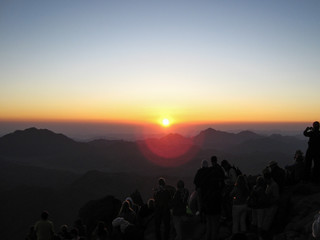 Sunrise on mount Moses in Egypt