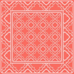 Fashion Design Print With Geometric Pattern. Vector Illustration. For Modern Interior Design, Fashion Textile Print, Wallpaper. Rose color
