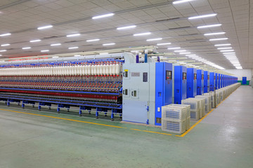 Spinning machine equipment in the workshop