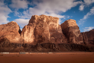 View of the mountains in Wadi Rum desert in Jordan, Middle East