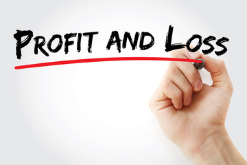 P&L - Profit and Loss acronym, business concept background