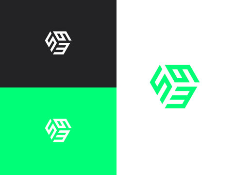 Combination number, stylish vector emblem for design