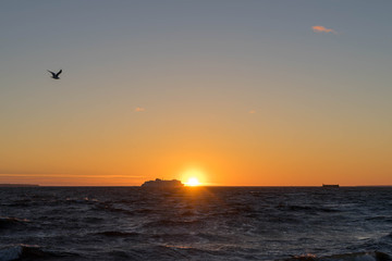 Fototapeta na wymiar Beautiful sunset on the baltic Sea