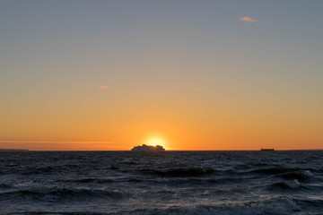 Beautiful sunset on the baltic Sea